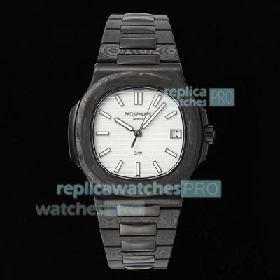 DIW Super Clone Patek Philippe Nautilus 5711 Carbon Fiber White Face Watch 
